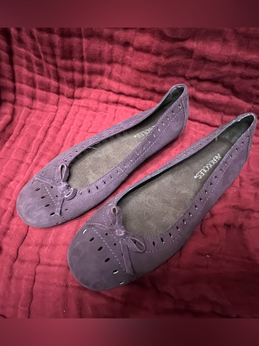 Aerosole 9M Purple Suede leather Ballet Flats